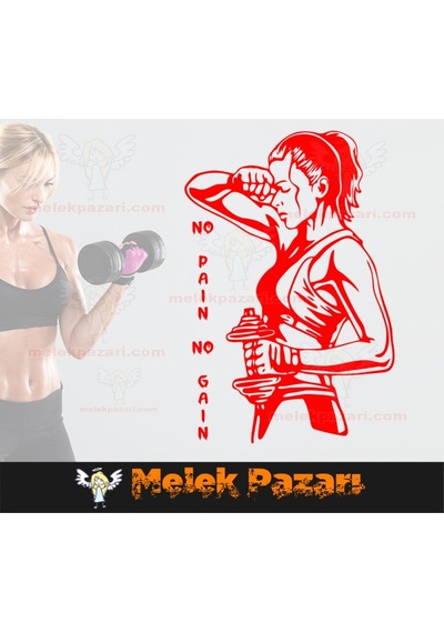 No Pain No Gain Fitnes Spor Salonu Duvar Sticker.