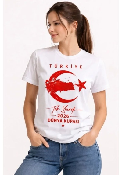 Butik İstanbul Türkiye Ay Yıldız 2026 Dünya Kupasi Taraftar Forma T-shirt - Beyaz Butik İstanbul Türkiye Ay Yıldız 2026 Dünya Kupasi Taraftar Forma T-shirt - Beyaz