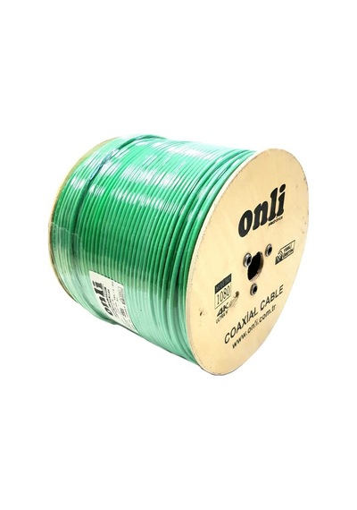 Onli Rg6U6 Yeşil Anten Kablosu 500 Metre 64 Tel