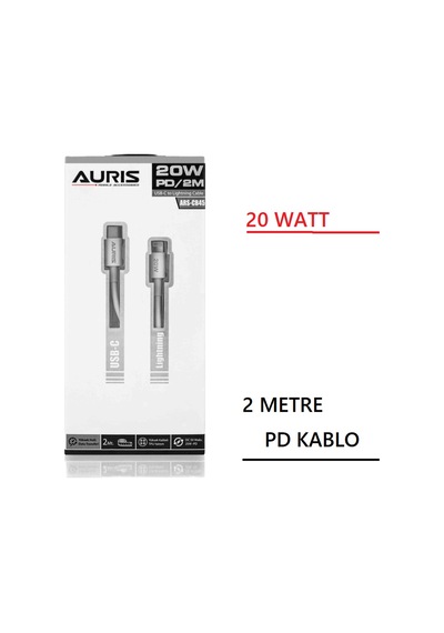 Auris CB45 USB C 20 Watt Apple iPhone Uyumlu 2 Metre PD Şarj Kablosu