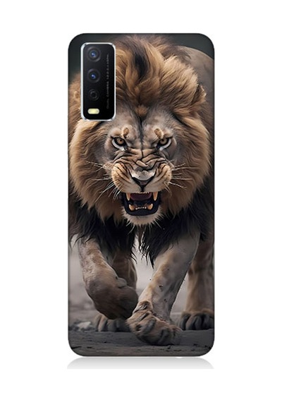Vivo Y20 Uyumlu Silikon Kılıf Saldırgan Aslan