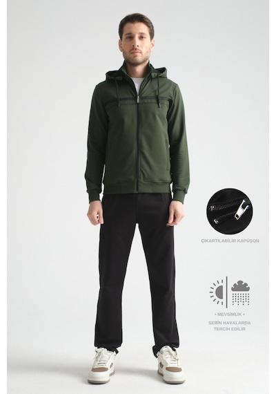 Shooter Sportswear Shooter Premium Dik Yaka Rahat Form Klasik Paça Erkek Eşofman Takımı Haki Shooter Sportswear Shooter Premium Dik Yaka Rahat Form Klasik Paça Erkek Eşofman Takımı Haki