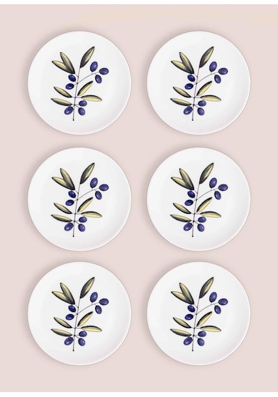 The Mia Olivos Pasta Tabağı 6lı Set 19 Cm Ovs0001 Beyaz