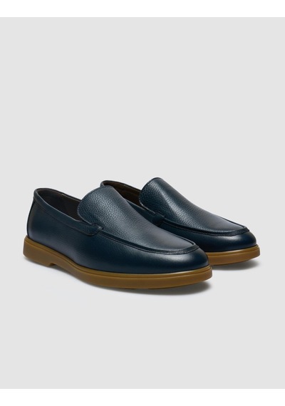 %100 Hakiki Deri Lacivert Erkek Loafer Lacivert
