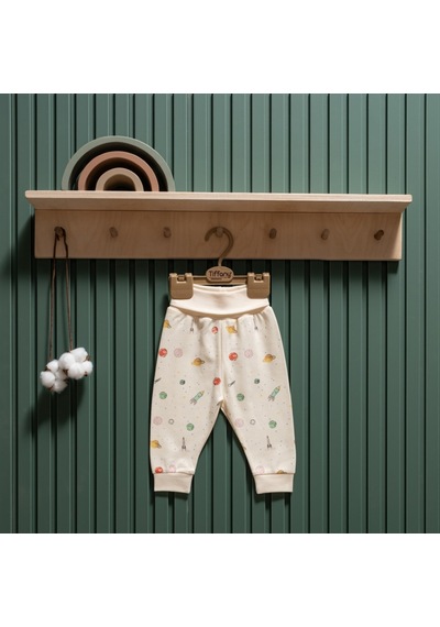 Tiffany Baby & Kids Tiffany Baby Organic Space Theme Patiksiz Pantolon 44006 Ekru
