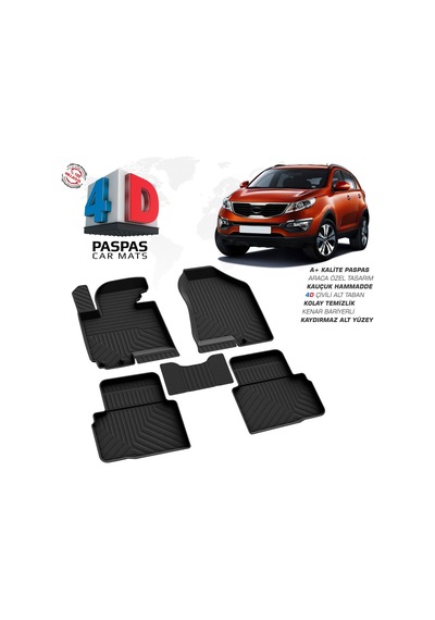 Kia Sportage 4d Araca Özel Havuzlu Kauçuk Paspas 2010-2016