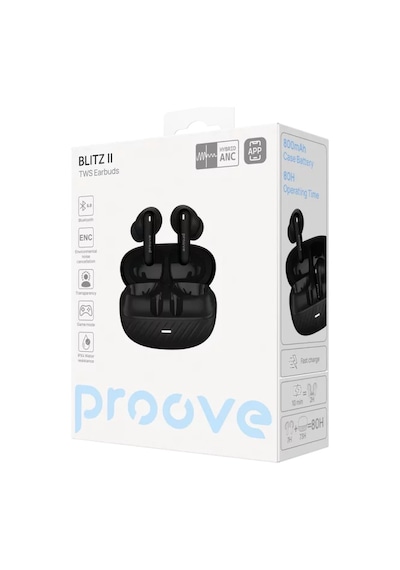 Proove Blitz 2 Tws Bluetooth 6.0 Kulak İçi Kulaklık Hybrid Anc & Enc Oyun Modu Uygulama Destekli