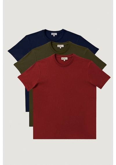 Ac&Co / Altınyıldız Classics Erkek Bordo-lacı-hakı Slim Fit Bisiklet Yaka 3'lü %100 Pamuk Tişört Paketi Bordo-lacı-hakı Bordo - Lacivert - Haki Ac&Co / Altınyıldız Classics Erkek Bordo-lacı-hakı Slim Fit Bisiklet Yaka 3'lü %100 Pamuk Tişört Paketi Bordo-lacı-hakı Bordo - Lacivert - Haki