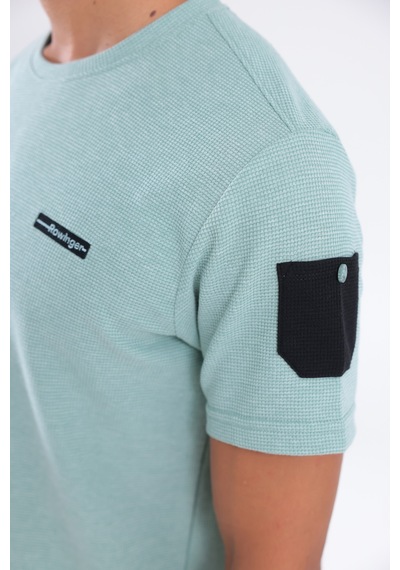 Rowinger Waffle Örgü Dokulu Göğüs Logolu Kolda Mini Cep Detaylı Bisiklet Yaka Erkek Spor T-shirt Çağla Rowinger Waffle Örgü Dokulu Göğüs Logolu Kolda Mini Cep Detaylı Bisiklet Yaka Erkek Spor T-shirt Çağla