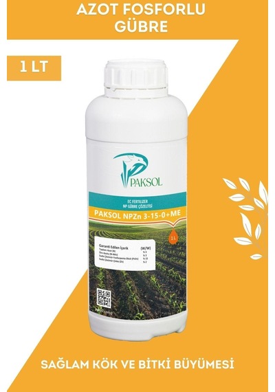 Azot Ve Fosforlu Sıvı Gübre Npzn 3-15-0 Me 1 Litre 1 kg