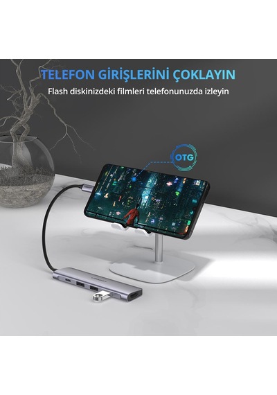 Ugreen Type-C Usb Çoklayıcı Ve Hdmı Dönüştürücü Adaptör
