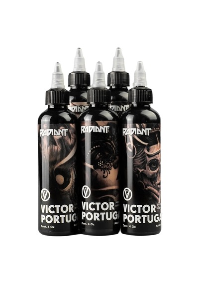 Radiant Colors Victor Portugal Shading Ink Set Profesyonel Black &amp Grey Dövme Boya Seti