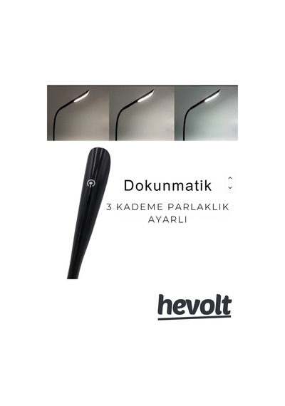 Dokunmatik Usb Led Çalışma Kitap Okuma Işığı Pc Laptop Gece Lambası 3 Seviye Işık Siyah Çok Renkli