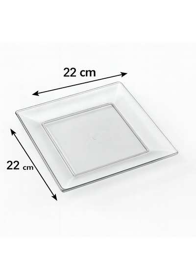 Servis Tabağı 22cm Şeffaf Beyaz Mika 10'lu