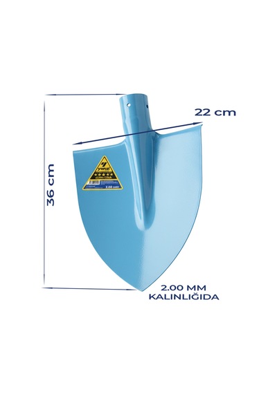 Ultra Çelik Tam Sivri Bel Küreği 35 Cm 22 Cm Geniş Sap Hariç Kolay Kullanım Uzun Ömürlü