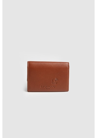 La'Graccio Paris Lagraccio Paris Unisex Nade Hakiki Deri Akardiyon Rfid Korumalı Kartlık Crazy Bordo