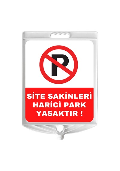 Site Sakinleri Hariç Park Yasaktır Çift Taraf Baskı Kırmızı Ultra Kedi Gözlü Ağırlıklı Koni Seti Trafik Dubası