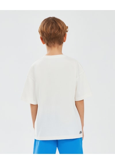 Skechers Graphic Tee B Short Sleeve Büyük Erkek Çocuk Kırık Beyaz Tshirt Sk241085-102