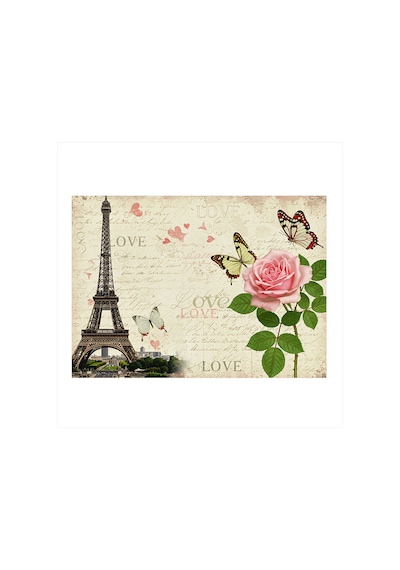Paris Aşkı Deseni Mdf Poster