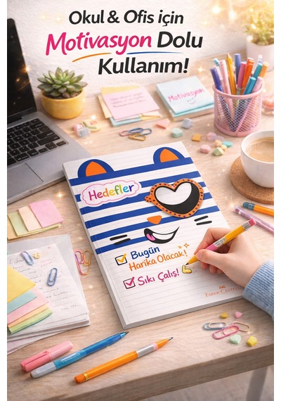 Kedi Desenli A4 Çizgili Defter 80 Yaprak 4'lü Set Kalp Gözlü,büyük Gözlü,pembe Ve Siyah Kedi Tasarım