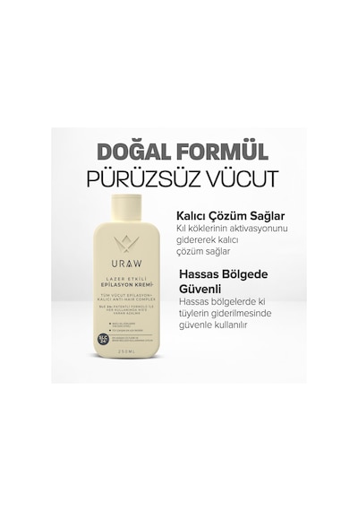 Uraw Lazer Etkili Epilasyon Kremi 250 ML