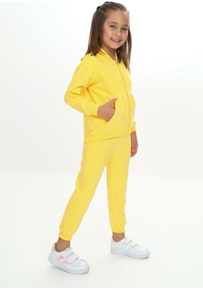 Toontoy Kids Toontoy Kız Çocuk 2'li Takım Baskılı Kapüşonlu Cepli Sweatshirt & Beli Paçası Lastikli Jogger Eşofman Altı - Renk Bloklu & 2 İplik Sarı Toontoy Kids Toontoy Kız Çocuk 2'li Takım Baskılı Kapüşonlu Cepli Sweatshirt & Beli Paçası Lastikli Jogger Eşofman Altı - Renk Bloklu & 2 İplik Sarı
