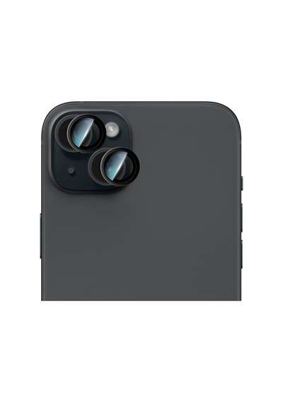 Apple Uyumlu iPhone 15 Plus Caseworld Alloy Serisi Oleofobik Anti Reflective Kamera Lens Koruyucu Siyah