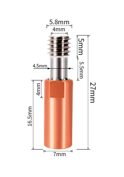 Creality Mk8/cr10 Titanyum Alaşımlı Barel
