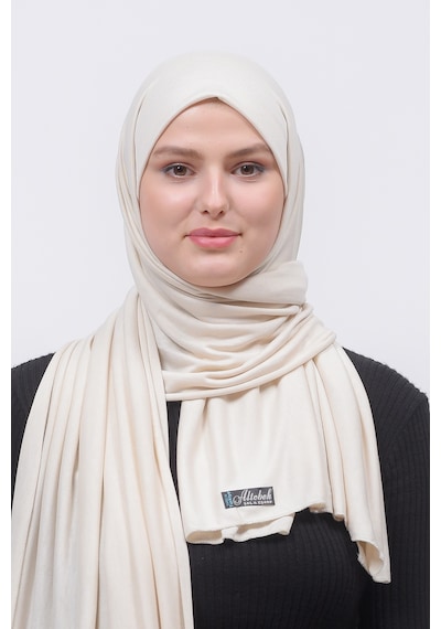 Altobeh Tesettür Kadın Düz Renk Penye Şal Hijab - Krem