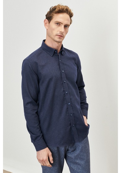AC&Co / Altınyıldız Classics Erkek Lacivert Slim Fit Dar Kesim Düğmeli Yaka Flanel Oduncu Gömlek 4A2023100029LACM Lacivert AC&Co / Altınyıldız Classics Erkek Lacivert Slim Fit Dar Kesim Düğmeli Yaka Flanel Oduncu Gömlek 4A2023100029LACM Lacivert