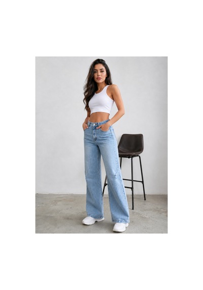 Kene Jeans Buz Kar Diz Lazer Yırtık İşlemli İspanyol Paça Denim/kot Pantolon Jeans Buz Kar