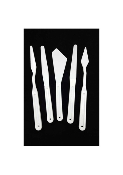 Cenova Akrilik Boya Ve Sanat Ispatulası Plastik Spatula 5'li Set Karışık Karışık