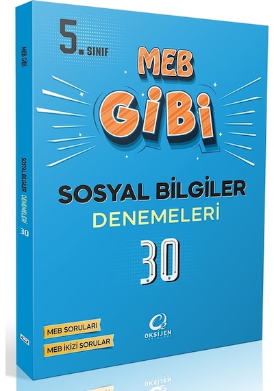 Oksijen 5. Sınıf Sosyal Bilgiler Meb Gibi 30 Lu Branş Denemeleri