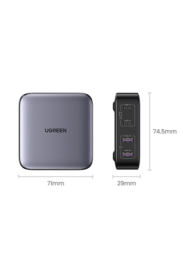 Ugreen Nexode 65W GaN 2 Masaüstü 4 Portlu Hızlı Şarj Cihazı İstasyonu
