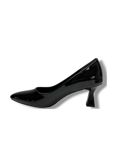 C-shoes 349-26 Rugan Deri Orta Boy Topuklu Kadın Stiletto Siyah