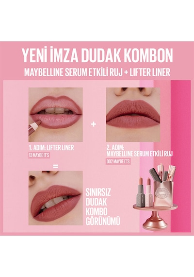 Maybelline New York Serum Etkili Hyalüronik Asit Ve Besleyici Yağ İçeren Matte Ruj 002 Maybe It's
