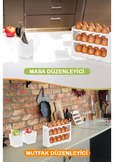 Mithra Life 6 Parça Buzdolabı İçi Düzenleyici Ve 30 Bölmeli Yumurtalık Mıt1105 Şeffaf