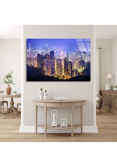 Gece Metropol - Cam Tablo - Deg1348 125 X 80 Cm