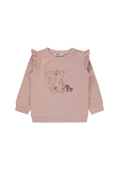 Civil Girls Tavşan Baskılı 2-5 Yaş Sweatshirt Pudra
