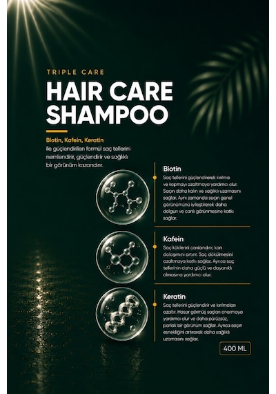 Louvess Biotin Keratin ve Kafein İle Güçlendirilmiş Saç Bakım Şampuanı 400 ML
