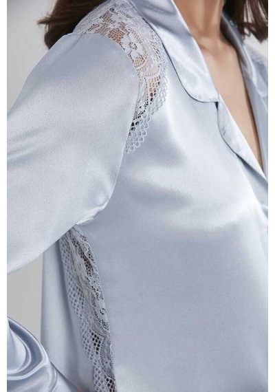 Pierre Cardin Mist Kadın Sırtı Dantel Saten Pijama Takımı 1438 001