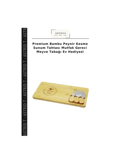 Premium Bambu Peynir Kesme Sunum Tahtası Mutfak Gereci Meyve Tabağı Ev Hediyesi Çok Renkli