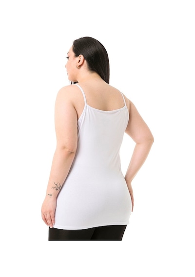 Disentis Büyük Beden Ip Askılı Viskon Beyaz Body