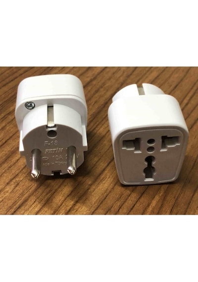 2 Adet Üniversal Çevirici Priz Amerikan Ingiliz Topraklı Elektrik Fiş Dönüştürücü Adaptör