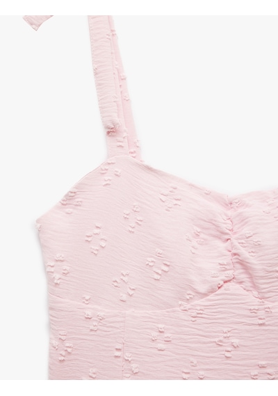 Koton İnce Askılı Gipeli Mini Elbise Pembe 6sal80012ıw Gül