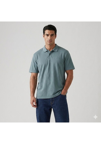 Levi's Authentic Polo Pamuk Tişört Rahat Kalıp Açık Yeşil