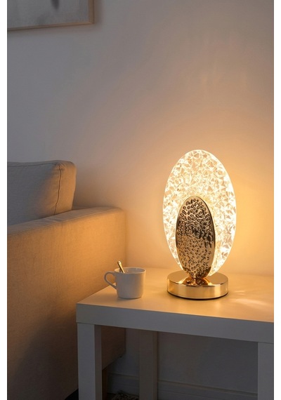 Oval Kristal Led Masa Lambası 3 Renk Işıklı Dekoratif Aydınlatma 8381888