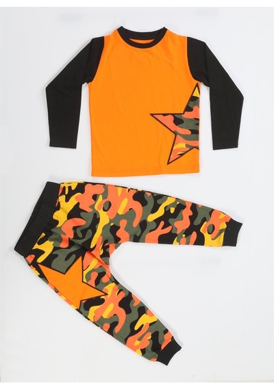Casabony Star Kamuflaj Baggy Pantolon + T-shirt Takım-renkli Çok Renkli