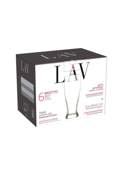 Lav Brotto Cam Bira Bardağı 6'lı 330 ml (Meşrubat Bardağı )