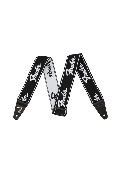 Fender Weighless Running Logo Gitar Askısı 5,1 Cm, Siyah/beyaz